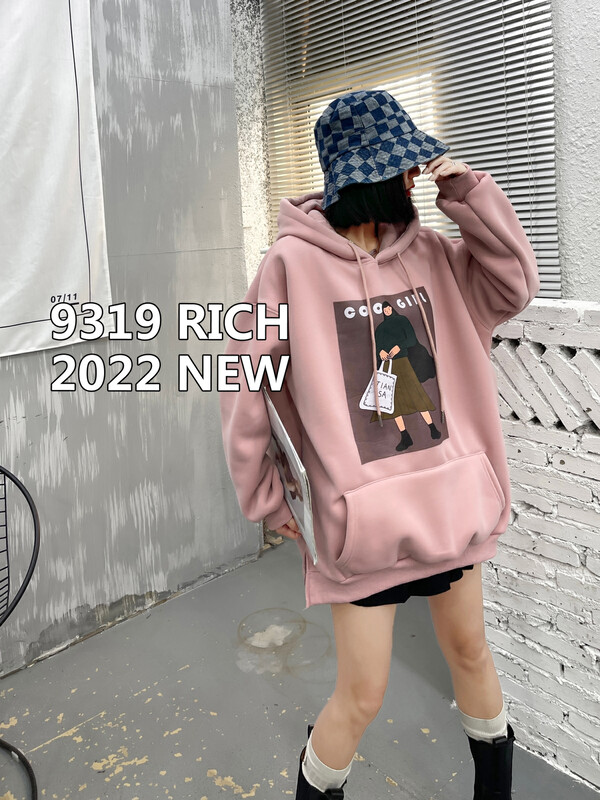 【9319】Northern velvet girl printed sweater 15002# L