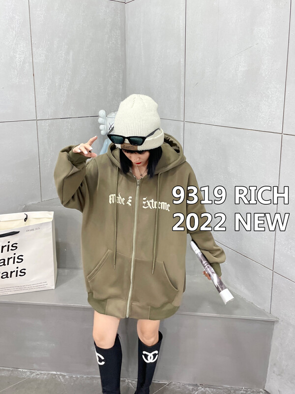 Original price 67.68! [9319] Printed pullover zipper sweater 52008# L