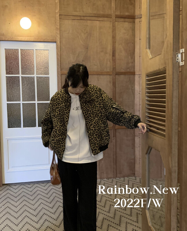 Original price 146.51! 【RAINBOW】Fashionable Leopard Print Short Jacket (Fleece Plus) 09158# FHX