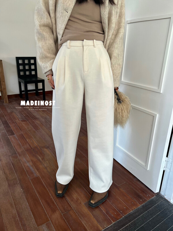 【Osha MADEINOST】Winter new woolen warm wide-leg trousers 87360# FHX