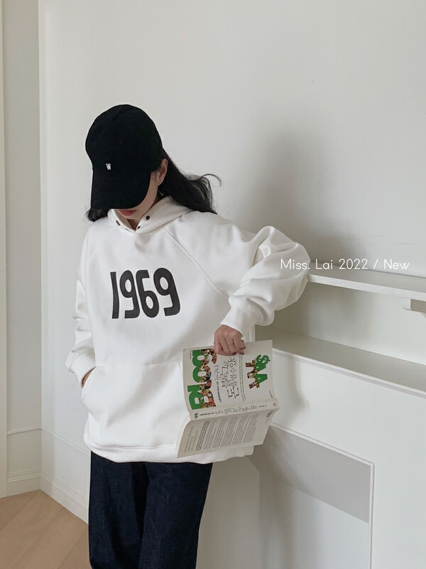 New for winter! [HH &MISS LAI] hooded pattern printed comfortable pullover sweater 3085# L