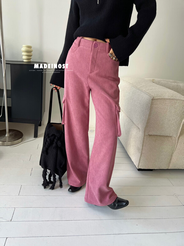 【Osha MADEINOST】Winter new corduroy plus velvet tooling casual pants casual pants 87377# FHX