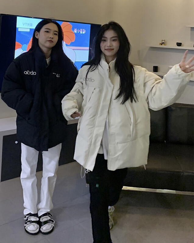 【JH】Internet celebrity design all-match stand collar warm padded jacket (with detachable sleeves) (only sell padded clothes) 43302# PCZ