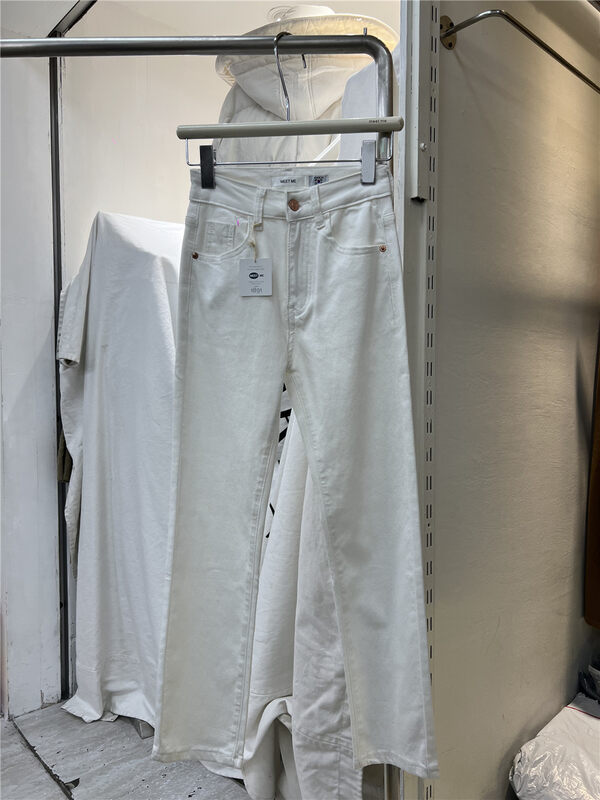 Original price 77.83! 【MEET ME】Slim high waist comfortable textured jeans 61326# L