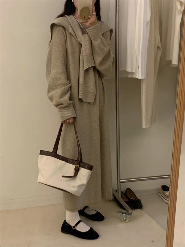 [ARE YOU] Simple solid color knitted shawl (shawl only) 765 # L