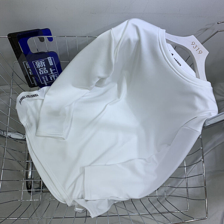 【9319】Pure color all-match loose fleece long-sleeved T-shirt A018# L