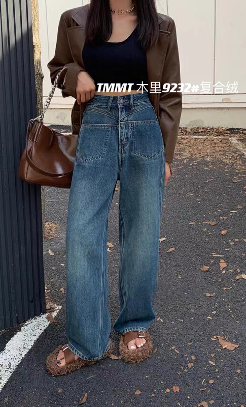 【JIAJIATMMT Muli】Pocket design foreign style fleece jeans 9232# L