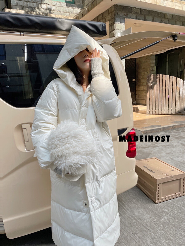 [Osha MADEINOST] High-quality hooded large pocket warm down jacket (with belt) YS-85325# FHX