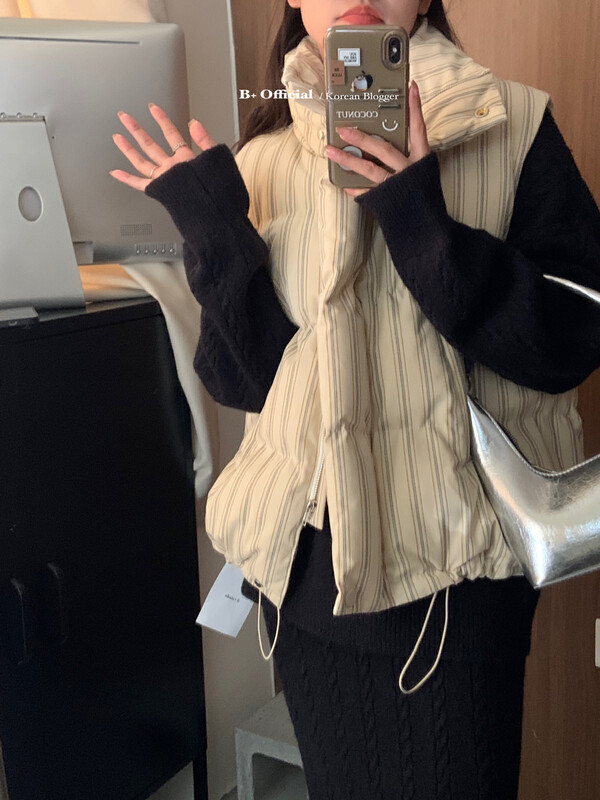【B Plus】Korean version simple fresh sweet warm thick vest 22-8538-2