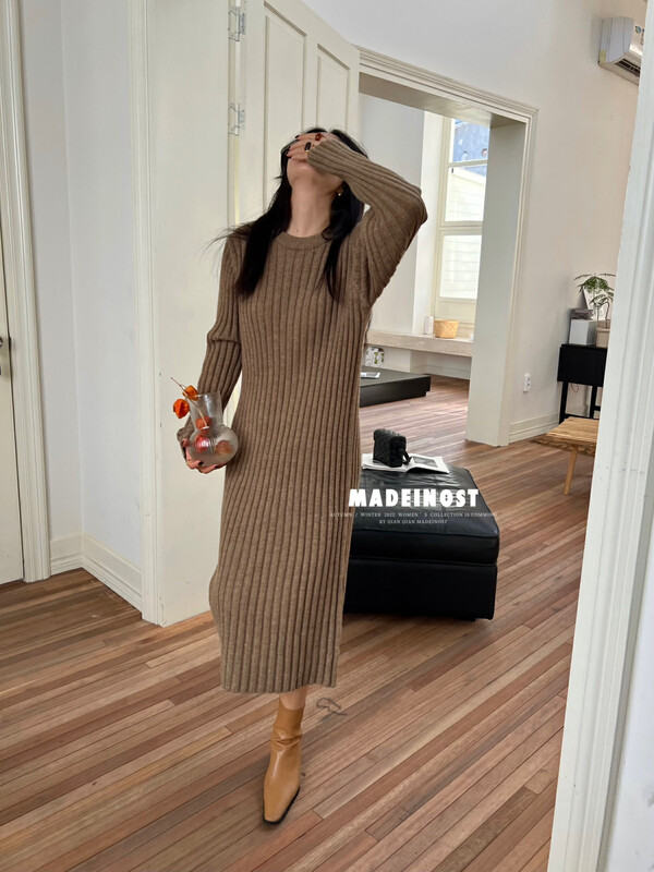 【Osha MADEINOST】Winter New Minimalist Wool Dress S7215