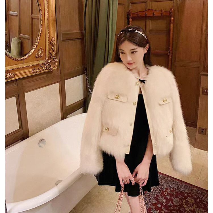 【L.L STUDIO】Xiaoxiang style imitation fox fur short coat 78545# PCZ