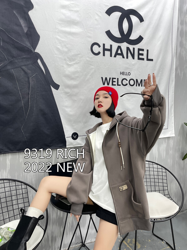 Original price 67.68! [9319] Hooded loose zipper comfortable fleece sweater 52001# L