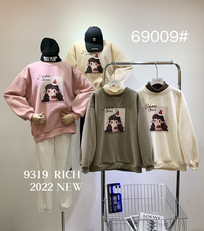 【9319】Northern velvet Christmas print half turtleneck sweater 69009# L