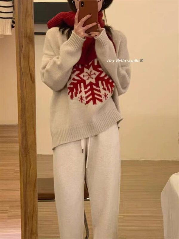 【HEY BELLA】Christmas fashion pullover all-match warm sweater B9863# L