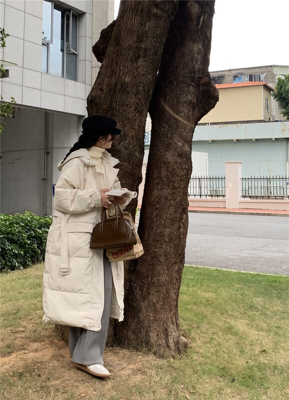 【ARE YOU】Single-breasted loose solid color comfortable all-match warm cotton jacket YS2-878# L