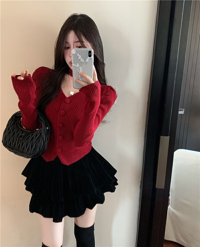 【L.L STUDIO】Korean fashion hanging neck all-match knit sweater 78542# PCZ