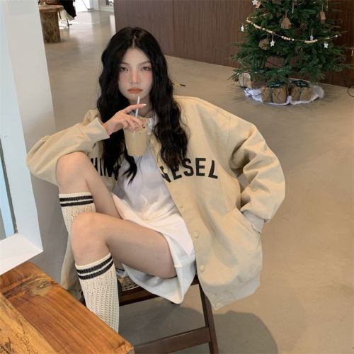 American retro baseball uniform trendy ins autumn and winter  new niche high-end casual short jacket female autumn and winter