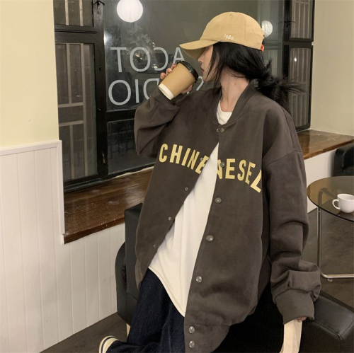 American retro baseball uniform trendy ins autumn and winter  new niche high-end casual short jacket female autumn and winter