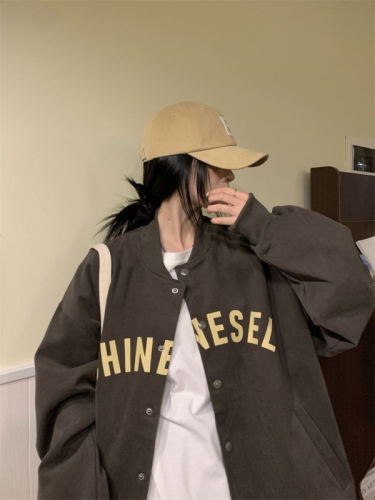 American retro baseball uniform trendy ins autumn and winter  new niche high-end casual short jacket female autumn and winter