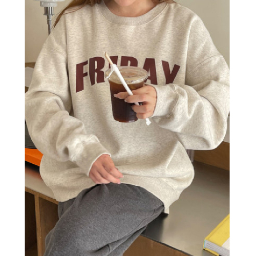 Harajuku BF plus velvet thickened pullover round neck sweater female student salt system loose top autumn and winter jacket lazy style