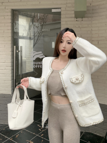Real price real price furry small fragrance coat autumn and winter sweater short knitted top unique mink velvet coat