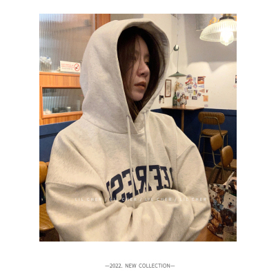 Autumn and winter plus fleece sweater female Korean version of the trendy students loose lazy style long-sleeved ins thickened top hooded jacket cec