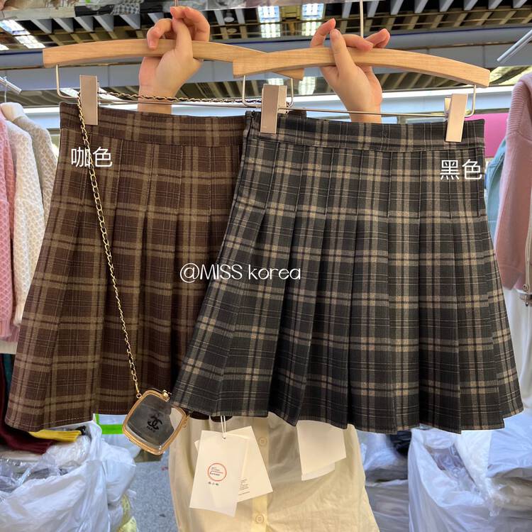 【MISS KOREA】 College Plaid Slim Skirt 5290# HBX