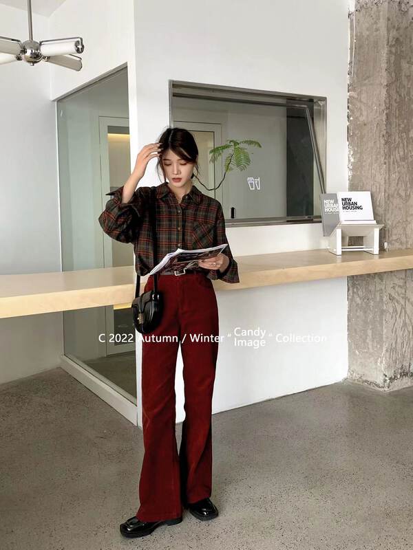 New autumn style! 【CANDY Candy】Plaid loose all-match shirt (only shirts are sold) 3653# ZJY