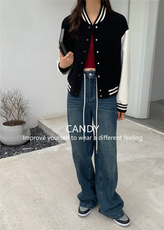 New autumn style! [CANDY candy] Korean version of solid color all-match jeans 3583# ZJY