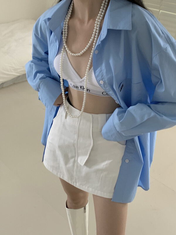 New in early autumn!【WGWE】Designed small and foreign style hollow backless shirt 2468# FHX