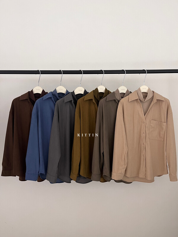 【KITTIN】Korean design sense fake two shirts 8702# FHX