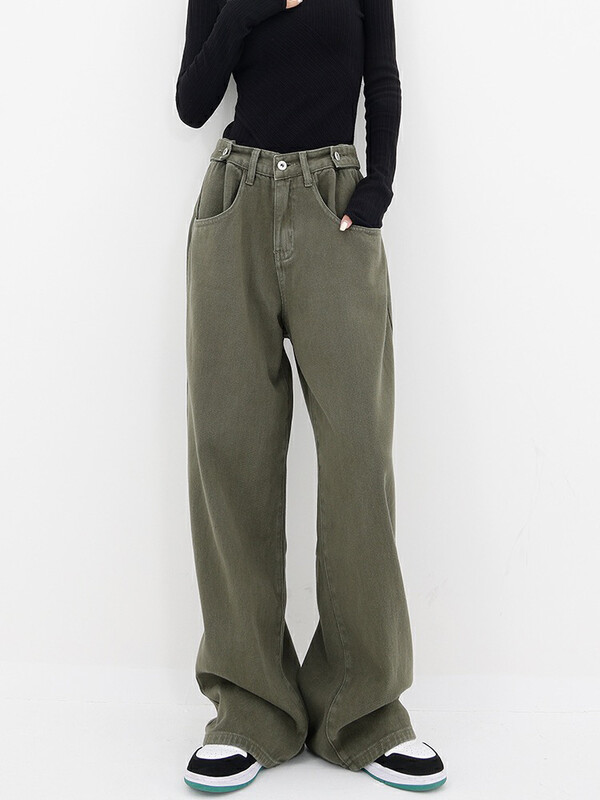 Original price 73.32! [JIAJIATMMT Muli] wide-leg solid color all-match jeans A9212# L
