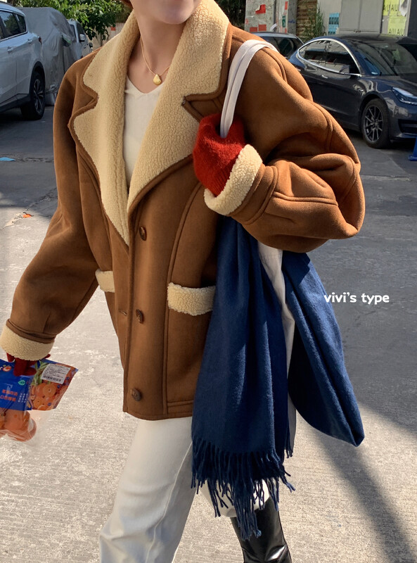 【VIVIS TYPE】Retro Style Fashionable Warm Versatile Lapel Jacket 5173# HJY