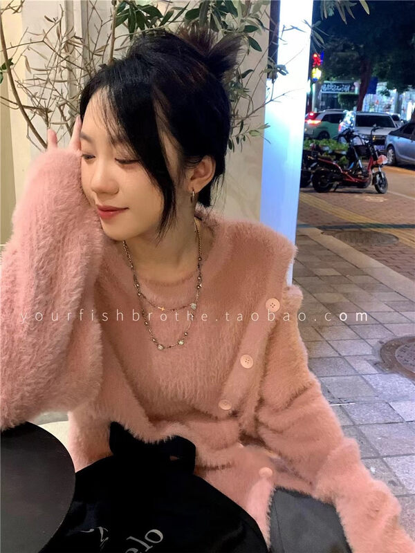 【MS STUDIO】Korean off-the-shoulder loose warm sweater 5884# PCZ