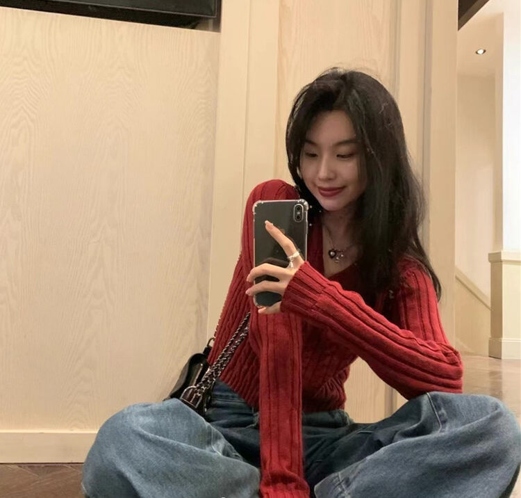 【MS STUDIO】V-neck solid color sweater 8324# PCZ
