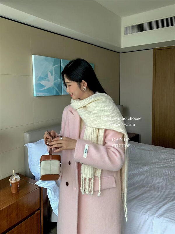 [CANDY Candy] Fashion mid-length double-breasted coat 9501# ZJY