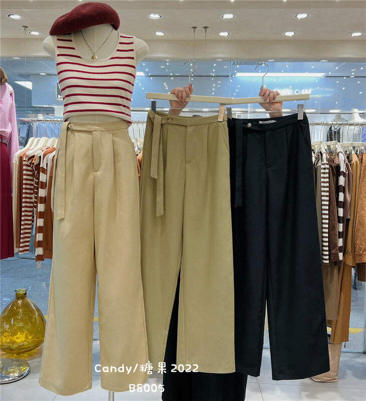 New in autumn! [CANDY candy] solid color all-match Korean casual pants YS2-8005# ZJY