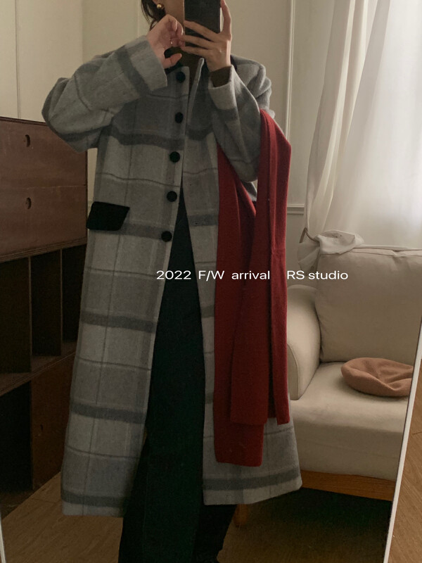 【RS】Retro plaid long coat RS3051# FHX