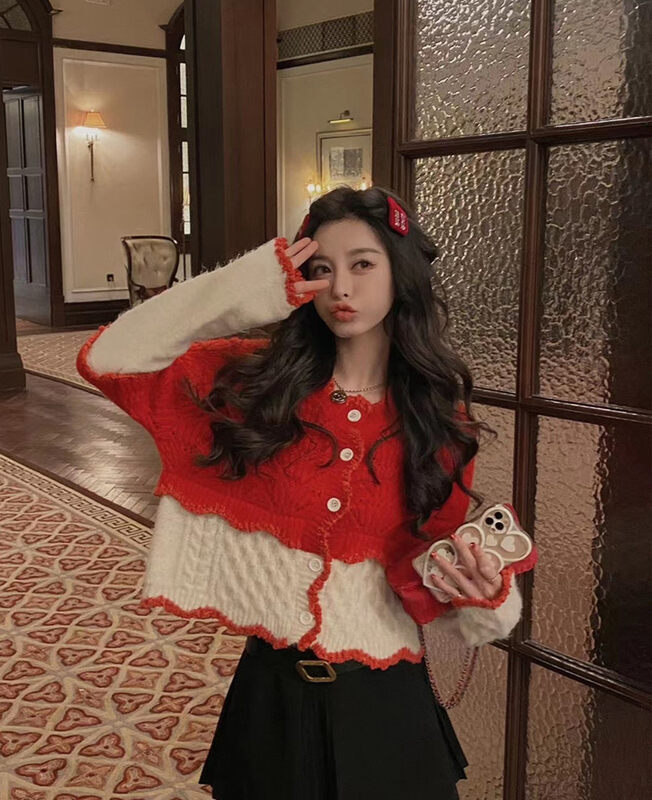 【MS STUDIO】Korean color matching loose texture warm sweater 09562# PCZ