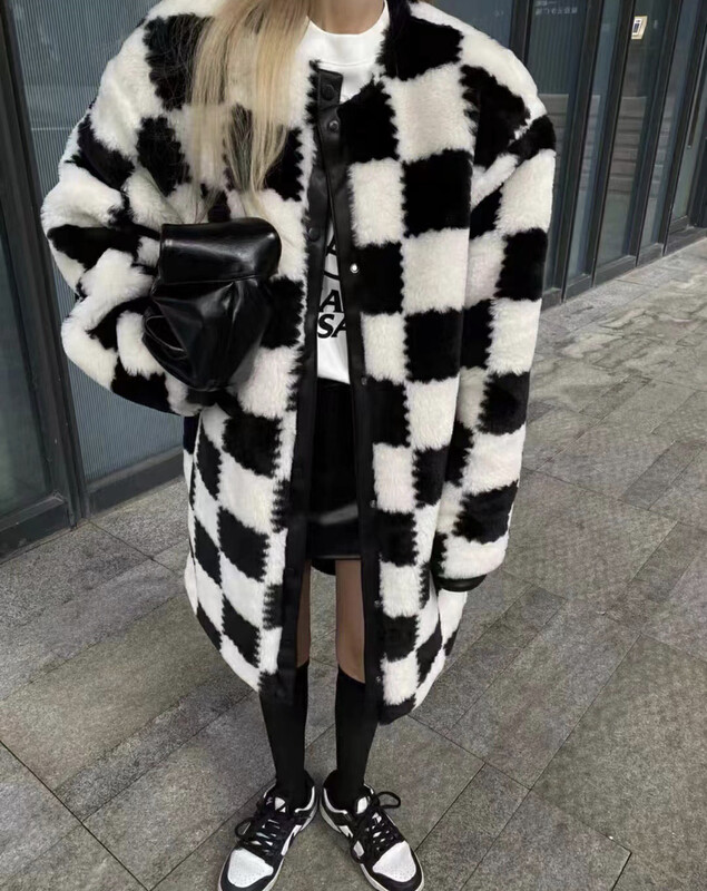 【MI NI】Classic checkerboard long coat 9640# PCZ