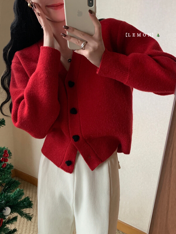 [Lemon Green Tea] Lazy Loose Casual Sweater Jacket Knitted Cardigan KK-076