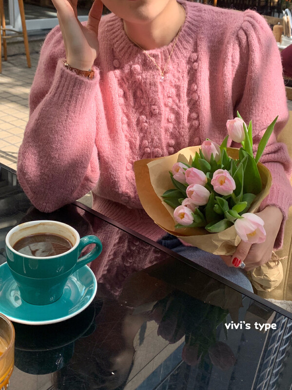 【VIVISTYPE】French heavy handmade round neck warm sweater 3233# HJY