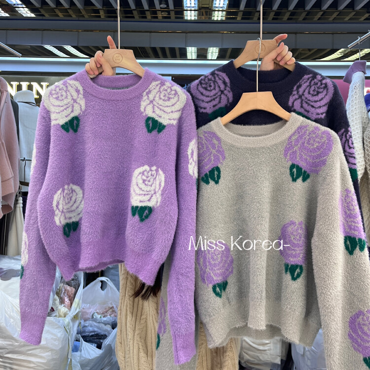 【MISS KOREA】Double-sided all-match pullover casual warm sweater 5332# HBX