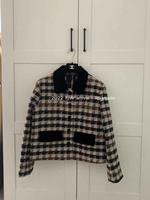 [RS] Polo collar plaid warm down jacket (90% white duck down) KL8130# FHX