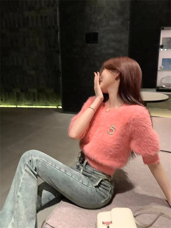 【MS STUDIO】Korean round neck short-sleeved sweater 3182# PCZ