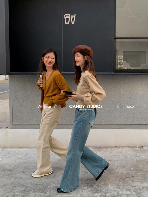 [CANDY Candy] V-neck net loose all-match knitted cardigan 6056# ZJY