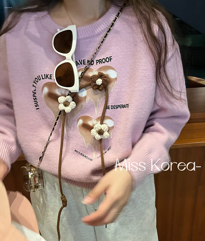 【MISS KOREA】crochet pullover all-match long-sleeved warm sweater 5338# HBX