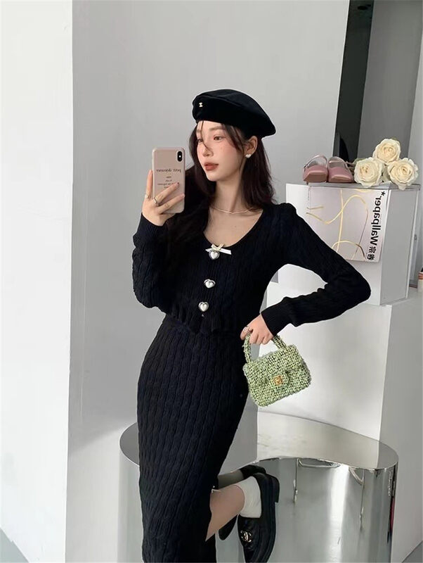 【MS STUDIO】Small Femininity V-neck Slim Dress 066154# PCZ