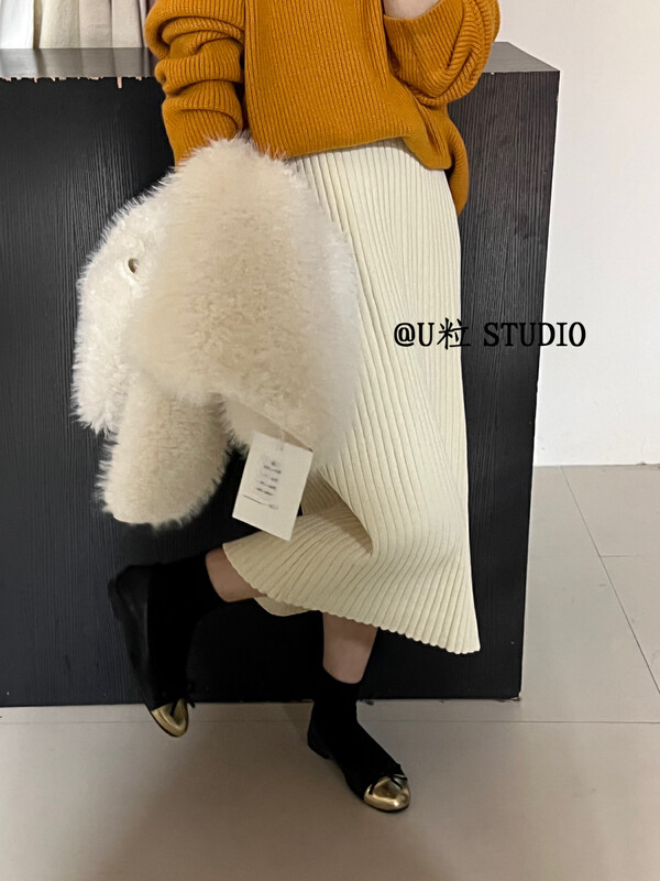 [U grain] Simple and versatile knit skirt 7238