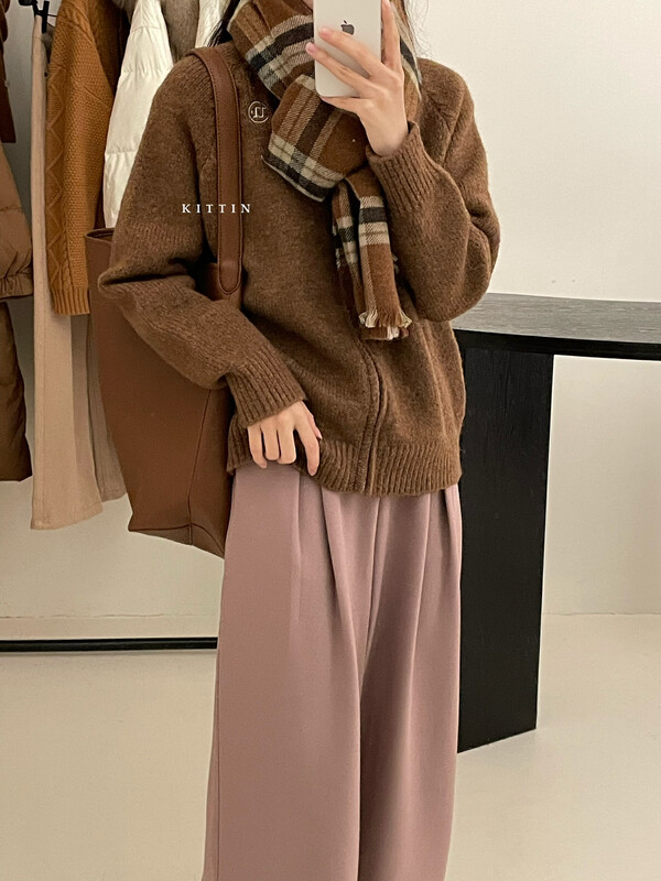 【KITTIN】Korean Alpaca Embroidered Cardigan 0679